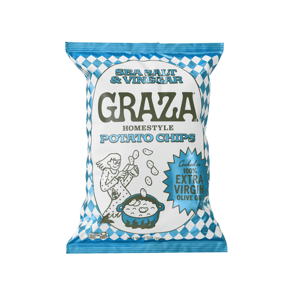 Graza Sea Salt & Vinegar Homestyle Potato Chips, 5.5oz Bag