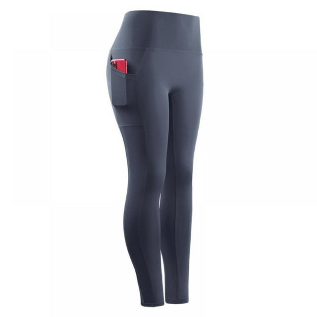 2021 Ladies High Waist Sports Yoga Trousers Quick-drying Breathable Stretch Compression Cropped Pants Blue#01