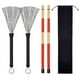 thumbnail image 1 of Juego de cepillos para baquetas, cepillos de alambre de acero inoxidable con ajuste flexible y baquetas., 1 of 12