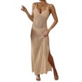 thumbnail image 2 of Conairie Womens Swim Suit Coverup Sleeveless Loose Hollow Knit Bathing Suits Cover Ups Summer Bikini Vacation Long Dress Outfits Khaki One Size, 2 of 4
