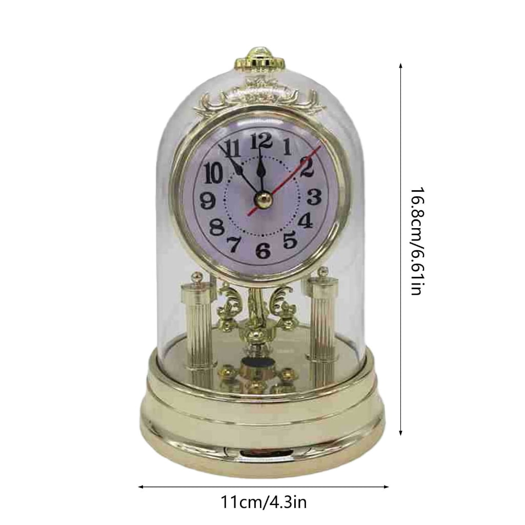 CIYISON Retro European Battery Operated Table Clock Desk Alarm Clock with Clear Clock Cover Desktops Mantel Clock Home Decors