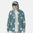 thumbnail image 4 of Kll Elegant Flamingo Print Men'S Women’s Upf 50+ Sun Protection Outdoor Hoodie Jacket Long Sleeve Fishing Hiking Performance Shirt- 3x-Large, 4 of 8