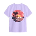 thumbnail image 6 of BOBOGOJP Oversized Graphic Floral T Shirts Teens Girls Cottage Loose Tees Casual Vintage Tops Light Purple for Size 160, 6 of 7