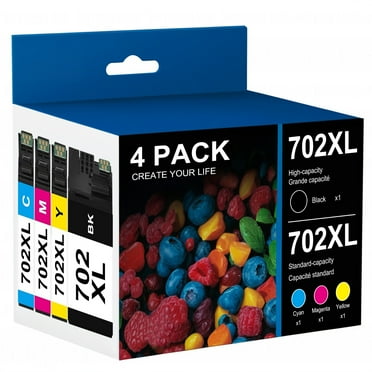 702XL Ink Compatible with Epson 702 Ink Cartridges for Workforce Pro WF-3720 WF-3730 WF-3733 Printer