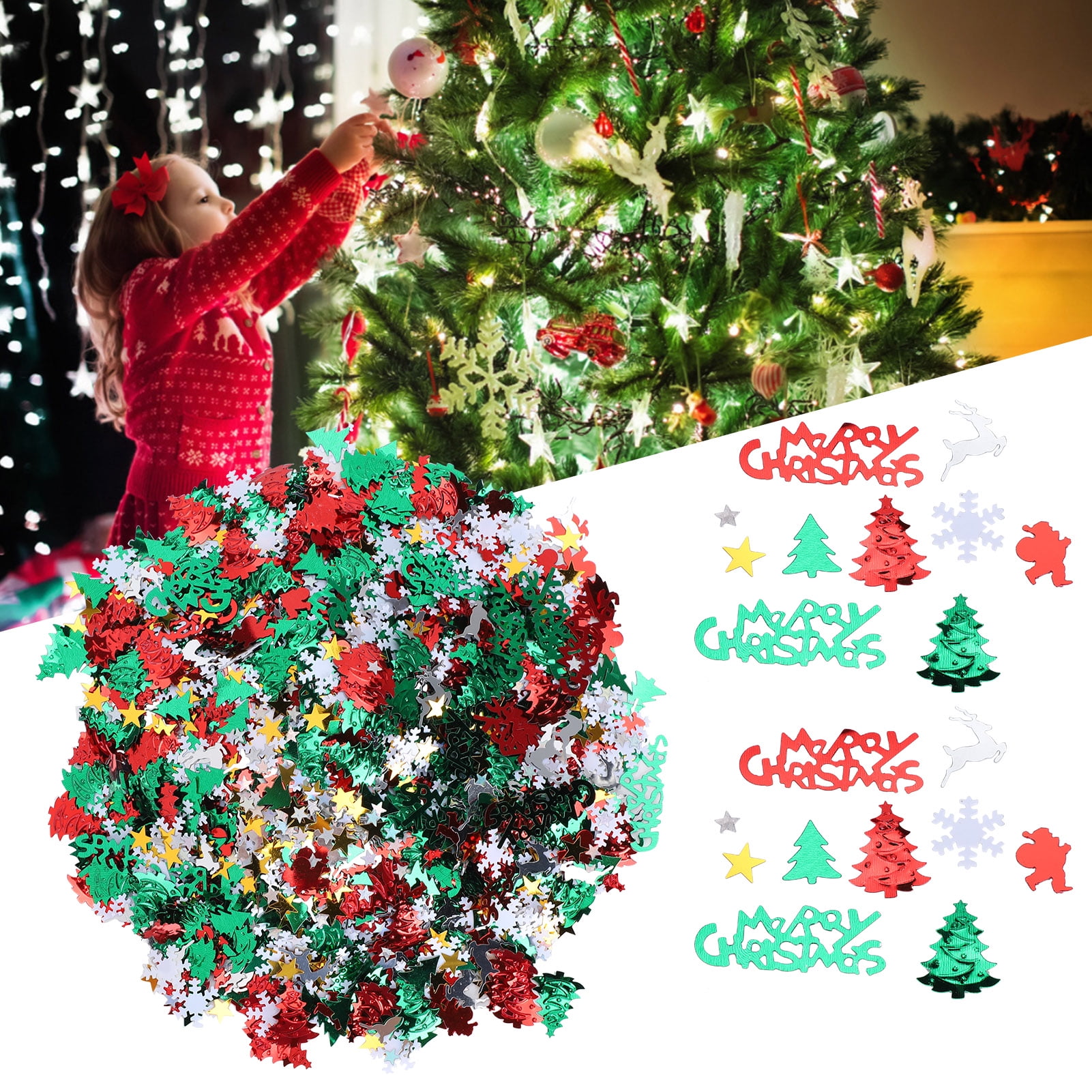 Red & Green Christmas Tree Table Confetti Sprinkles 14g