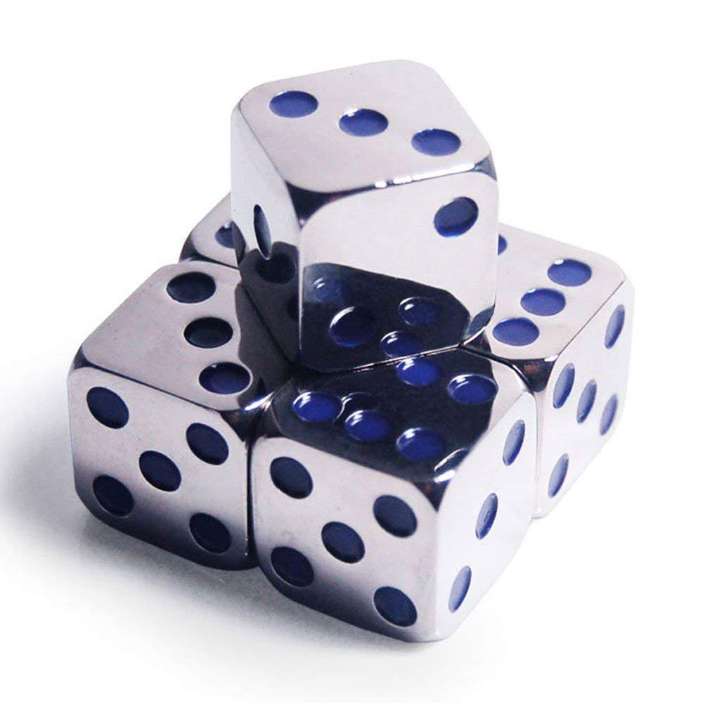 GFDay 5Pcs D6 16mm Metal Alloy Custom Unique Six Sided Dice 3 Types gfday-5pcs-d6-16mm-metal-alloy-custom-unique-six-sided-dice-3-types