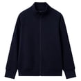 thumbnail image 5 of Josdec Women's Full Zip Sweatshirt Jacket Long Sleeve Stand Collar Dual Side Pockets Ribbed Cuff Solid Color Casual Coat Tops M-4XL, 5 of 6