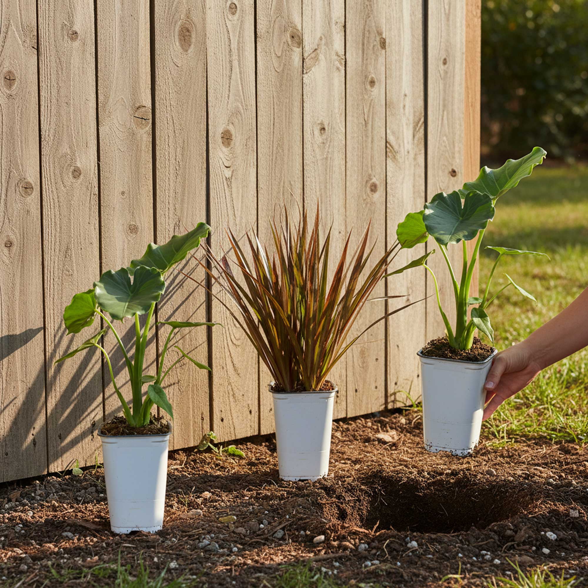 Island Blooms 16" Alocasia and Dracaena Live Outdoor Plant in 1.5PT Grower Pot (4 Count)
