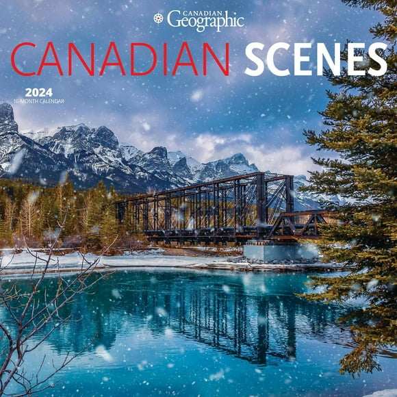 Wyman Publishing Scènes du Canada par Canadian Geographic 2024 30.48x60.96 CM Mur Carré Calendrier, 9781525611407