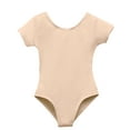 thumbnail image 2 of Elowel Toddler Leotard for Girls Basic Short Sleeves for Gymnastic Dance Ballet Nude Pink Size 4-6, 2 of 7