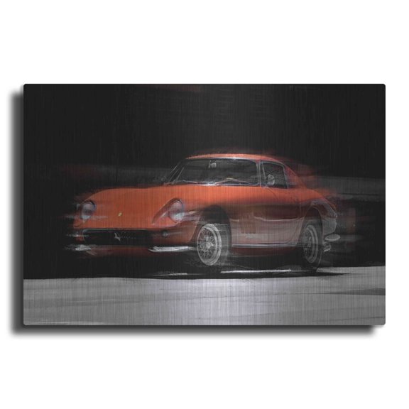 Luxe Metal Art 'Ferrari 275 GTB' by David Manlove, Metal Wall Art, 36"x24"