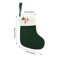 thumbnail image 4 of LanSuare Christmas Stockings Knit, 7.9Inch Initial Xmas Stockings, A-Z Dark Green Christmas Stocking with Letter Hanging Stockings for Family Christmas Decoration(P), 4 of 4