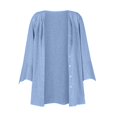 thumbnail image 5 of ZKIRBJV Cardigan for Women 3/4 Sleeve Women's Lightweight Cardigan Sweaters Open Front Shrug Cardigan Light Solid Color Dressy Casual Cute Cotton Cardigans Light Blue S, 5 of 6