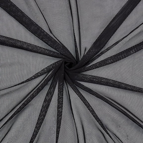 70.87 Inch Black Mesh Fabric by The Yard Breathable Polyester Netting Tulle Fabric Soft Voile Solid Sheer Stretch Elastic Net Fabric for Sewing Making Crafts Garments Clothes Dresses Supply