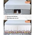 thumbnail image 7 of Spring Floral Wrap Around Bed Skirts for Queen Bed 18" Drop, Bed Skirt with Adjustable Elastic Belt Dust Ruffle Bed Valance for Bedroom Hotel Luxury Summer Birds Botanical Fence Bed Frame Cover, 7 of 7