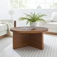 thumbnail image 2 of Coffee Sofa Side Table, Walnut, Wood, Round, Living Kitchen Cafe Bistro Hospitality Restaurant, Modern Contemporary HB36264, 2 of 8