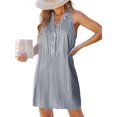 thumbnail image 1 of Vestido CUPSHE para mujer, cuello en V, cuello en V, sin mangas, a rayas, azul marino, XS, 1 of 7