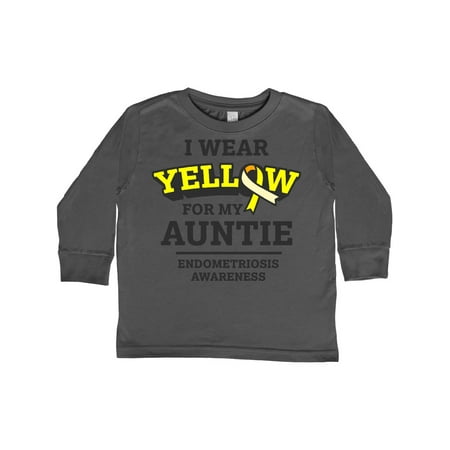 

Inktastic I Wear Yellow For My Auntie Gift Toddler Boy or Toddler Girl Long Sleeve T-Shirt