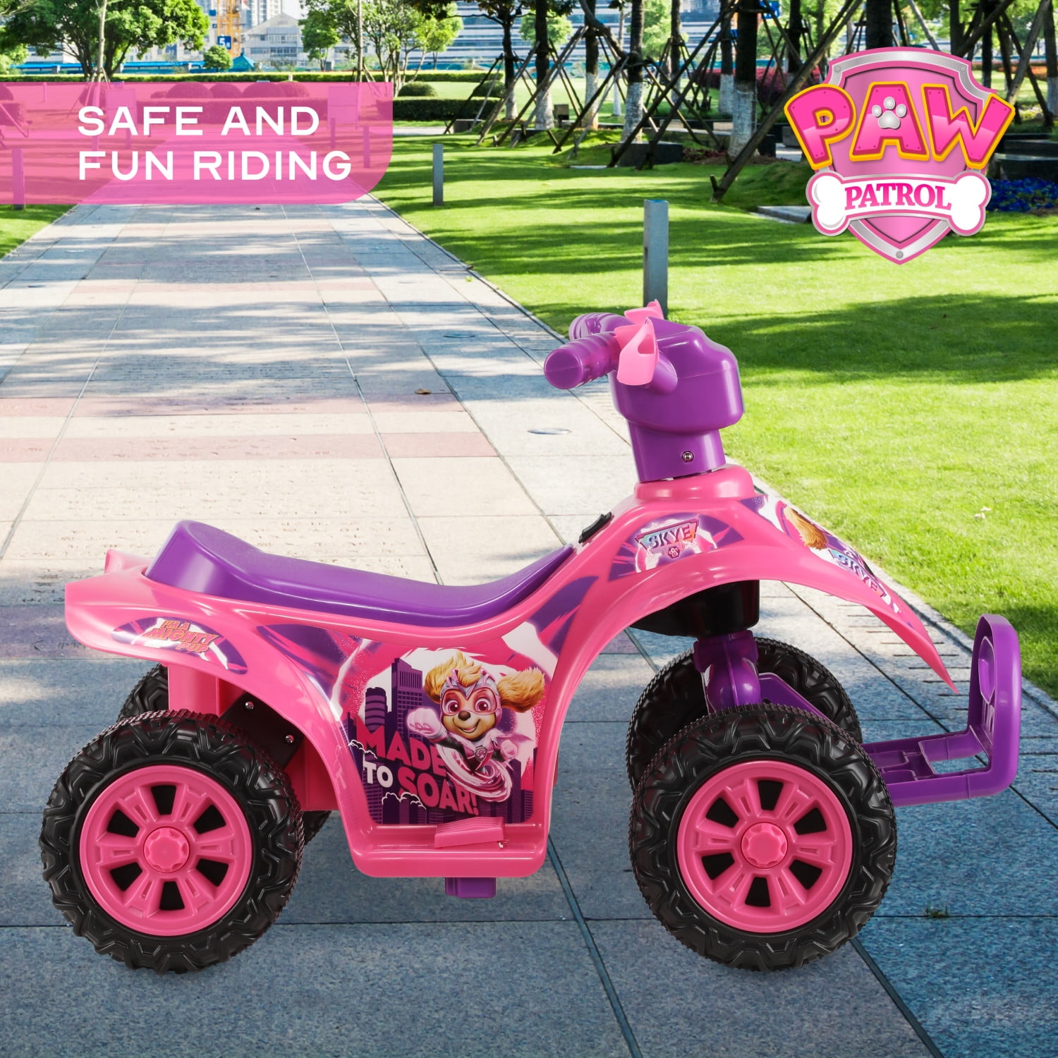 Licensed Paw Patrol Skye 6V Battery Powered Ride on ATV for Children Ages 2 5 Years Old Pink