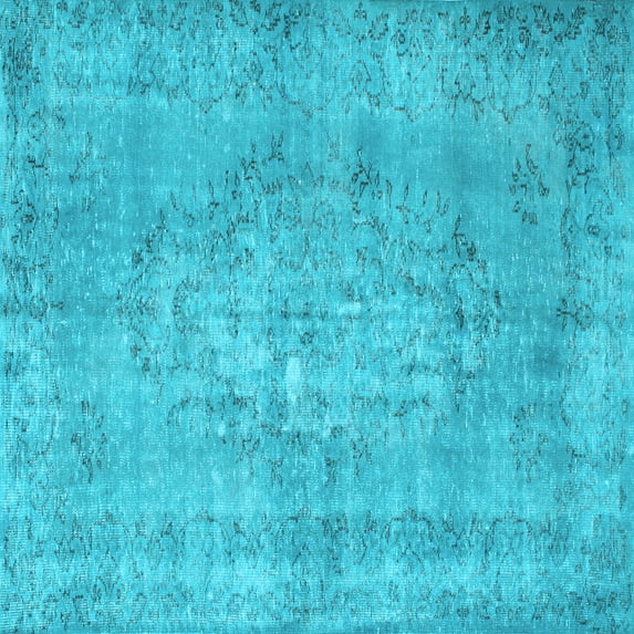 Ahgly Company Indoor Square Persian Light Blue Bohemian Area Rugs, 8' Square