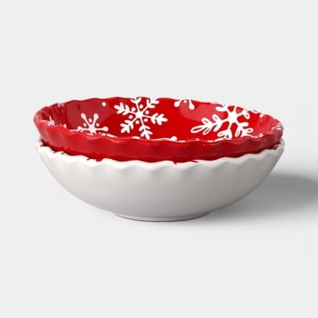 2pk 24oz Christmas Mini Cereal Bowl