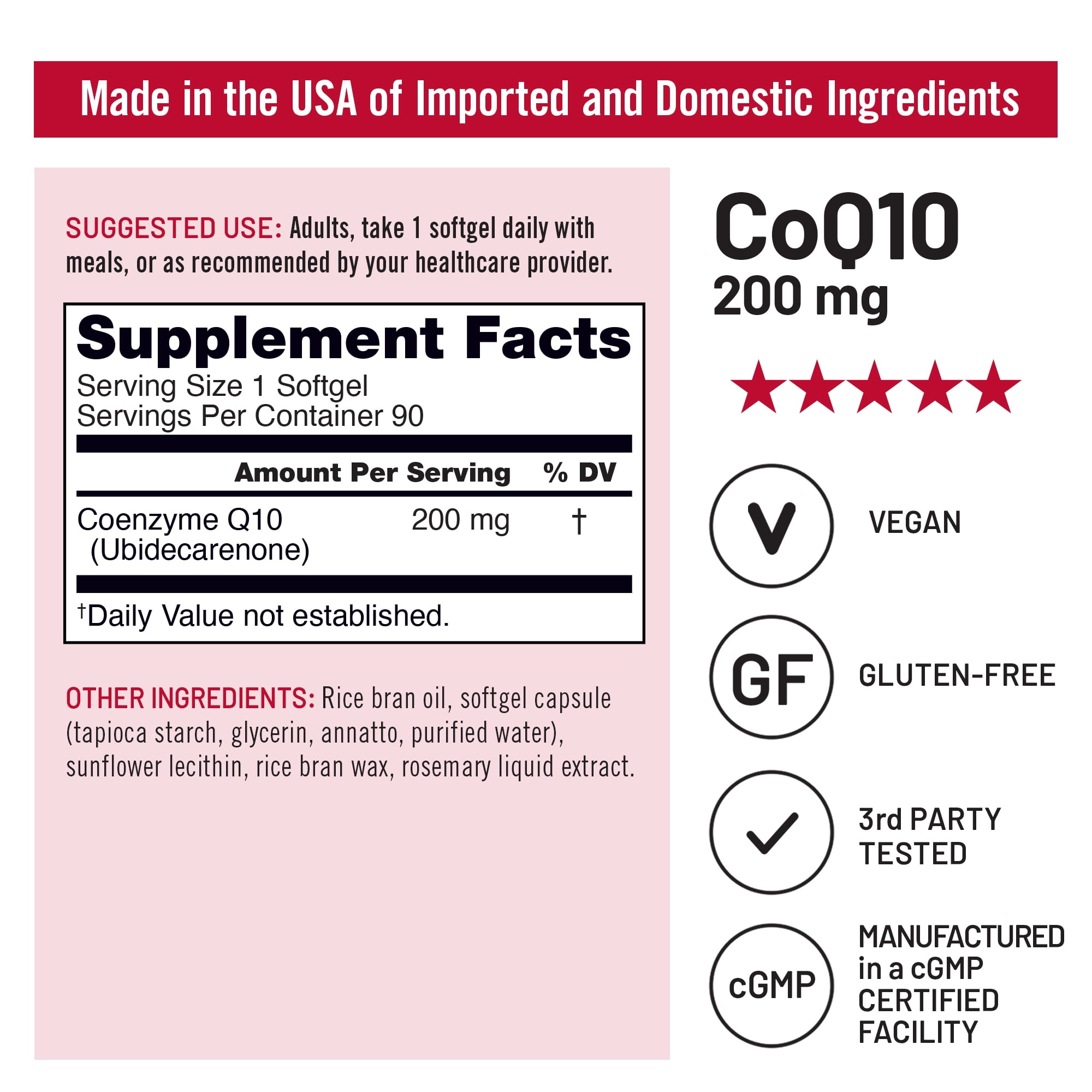 NatureWise CoQ10 200mg - High Potency Ubiquinone, Non-GMO - 90 Softgels[90-Day Supply]