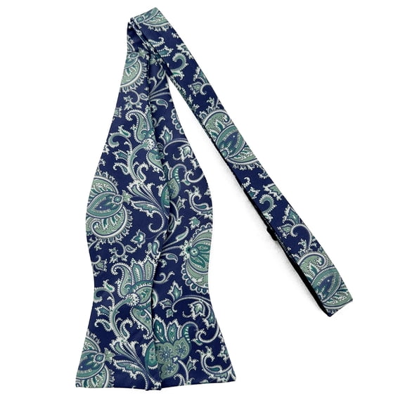 Jacob Alexander Men's English Paisley Pattern Traditional Freestyle Self-Tie Bow Tie - Blue Multi