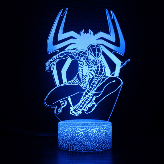 Hfnggwee 3D Night Light for Kids, Spider_Man 3D Illusion Lamp with Remote & Smart Touch 16 Changeable Colors for Children's Room Decoration Christmas Birthday Gift NL112-076