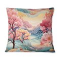 thumbnail image 3 of Designart "Floral Fantasy In Pink And Blue" Floral Throw Pillow - Traditional Pillow For Couch - Insert And Pillows Covers For Bedroom Decor, 3 of 5