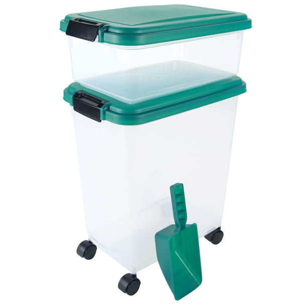 IRIS 3Piece Airtight Pet Food Container Combo, Everglade Green