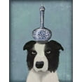 thumbnail image 2 of Fab Funky 20x24 Black Ornate Wood Framed with Double Matting Museum Art Print Titled - Border Collie with Blue Vase, 2 of 4