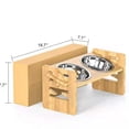 thumbnail image 1 of Cuencos elevados para perros, cuencos elevados ajustables con soporte para perros y gatos de tamaño pequeño, comedero para perros de bambú duradero con 2 acero inoxidable, 1 of 5