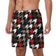 thumbnail image 1 of Balery Houndstooth Green Red Bañador para hombre, shorts de playa de secado rápido con entrepierna y forro de compresión-3X-Large, 1 of 6