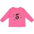 thumbnail image 3 of Inktastic 5th Birthday Flowered Wreath 5 Year Old Girl Girls Long Sleeve Toddler T-Shirt, 3 of 5