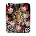 thumbnail image 2 of Tiger In Flowers Sherpa Blanket, 2 of 7