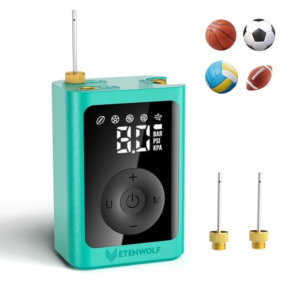 ETENWOLF Electric Ball Pump Inflation & Deflation 2-17PSI, Basketball Pump with, Rechargeable Air Pump for Balls