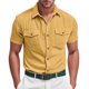 thumbnail image 1 of pstuiky camisetas de hombre, Camisa informal de verano para hombre, de color liso, con botones, bolsillo y manga corta con solapa ropa de hombre xl, 1 of 8