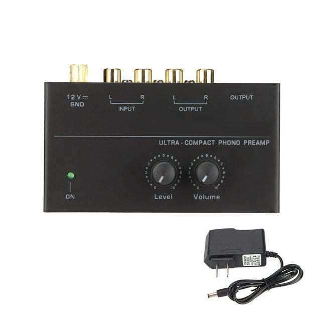 Preamplificador de Phono PP500, entrada RCA estéreo de bajo ruido, Control de perilla de salida RCA, minireproductor de discos, preamplificador de 100-240V, enchufe estadounidense