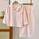 thumbnail image 2 of Odeerbi 3-16 Años Niños Niñas Pijamas de Algodón Con Solapa de Muesca Tops de Manga Larga Pantalones Conjunto Suave Sleepwear Dos Piezas Pijama Sets, 2 of 4