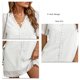 thumbnail image 4 of Vestido de encaje de manga corta con cuello en V,Vestido de tirantes de encaje de lunares de manga corta con cuello en V corto para mujer Vestido de encaje de manga corta con cuello en V Probado profesionalmente, 4 of 5