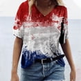 thumbnail image 2 of Blusa Casual Elegante Para Mujer Tops de Moda Camiseta Con Cuello en V Blusa Estampada Camisas de Manga Corta Odeerbi ODB156377, 2 of 5