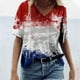 thumbnail image 2 of Blusa Casual Elegante Para Mujer Tops de Moda Camiseta Con Cuello en V Blusa Estampada Camisas de Manga Corta Odeerbi ODB156380, 2 of 5