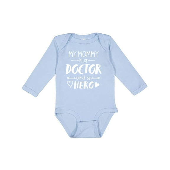 Inktastic My Mommy is a Doctor and a Hero Boys or Girls Long Sleeve Baby Bodysuit