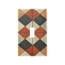 Yayeee Toggle Light Switch Wall Plate 1-Gang 4.5"x2.7" Home Decorative Outlet Cover, Checkered Pattern