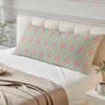 thumbnail image 4 of Pink Green Flowers Body Pillow Covers 20"x54", Country Botanical Abstract Floral Patterned Soft Brushed Microfiber Breathable Throw Pillow Covers, Pillowcase with Zipper for Couch Sofa Bedroom, 4 of 9