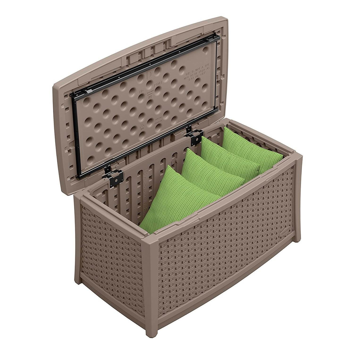 Suncast Elements 30 Gallon Outdoor Patio Resin Wicker Coffee Table