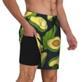 thumbnail image 2 of Sigee Fresh Avocado Print Mens Swim Trunks with Compression Liner Quick Dry Swim Stretch Beach Shorts with Pockets,S-3XL, 2 of 7