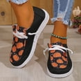 thumbnail image 6 of YLYL 2025 Women's Fashion Halloween Canvas Sneakers Skeleton Pumpkin Printed Lace up Casual Flat Slip-On Walking Shoes, 6 of 8