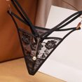 thumbnail image 4 of HaoXianJian Women G-String Lace Thongs T-back Sheer Mesh Low Waist Breathable Cheeky Underwear Panties Stretch Underpants, 4 of 4