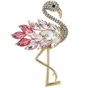 Rhinestone Flamingo Brooch Pin Crystal Animal Lapel Pin Fashion Clothes Decor Women Gift